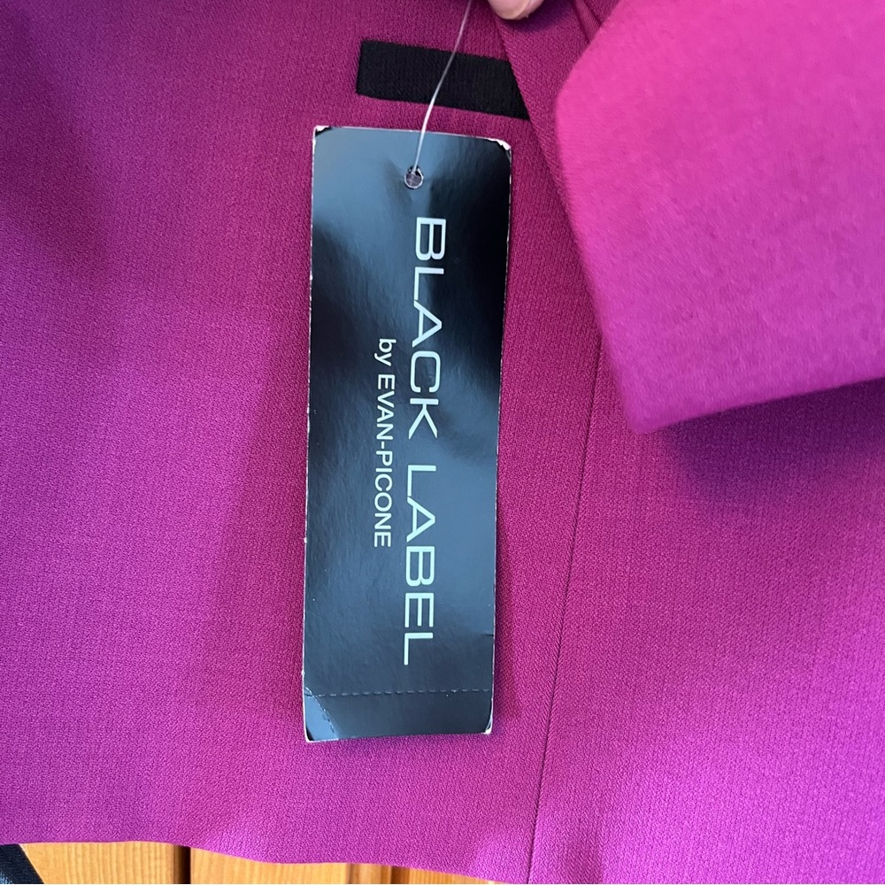 Black Label by Evan Picone Purple and Black Blazer with Structured Silhouette - Picture 3 of 10